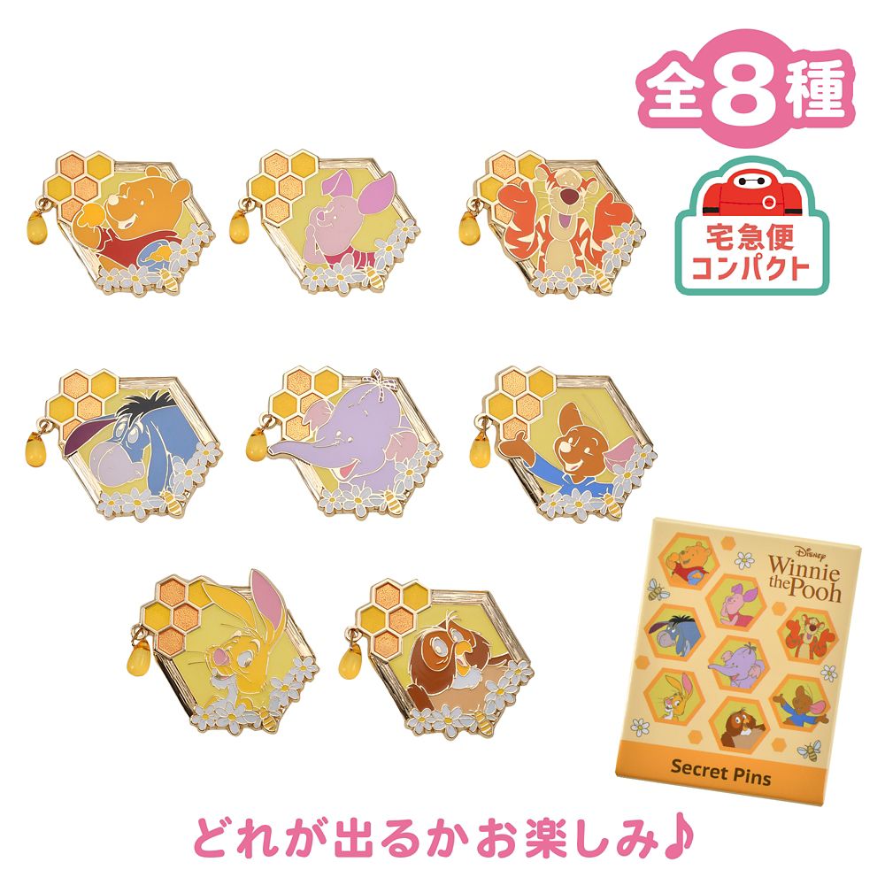 プー&フレンズ シークレットピンバッジ ハニカムダイカット DSJ2607G DSJ2607P